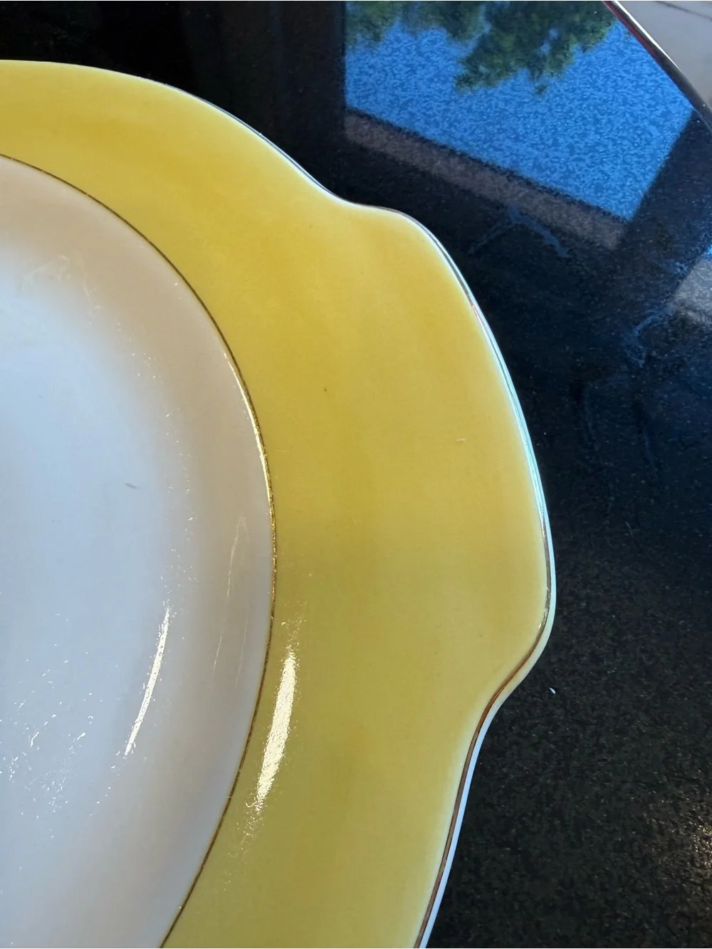 Yellow Wheat Motif Ceramic Serving Platter
